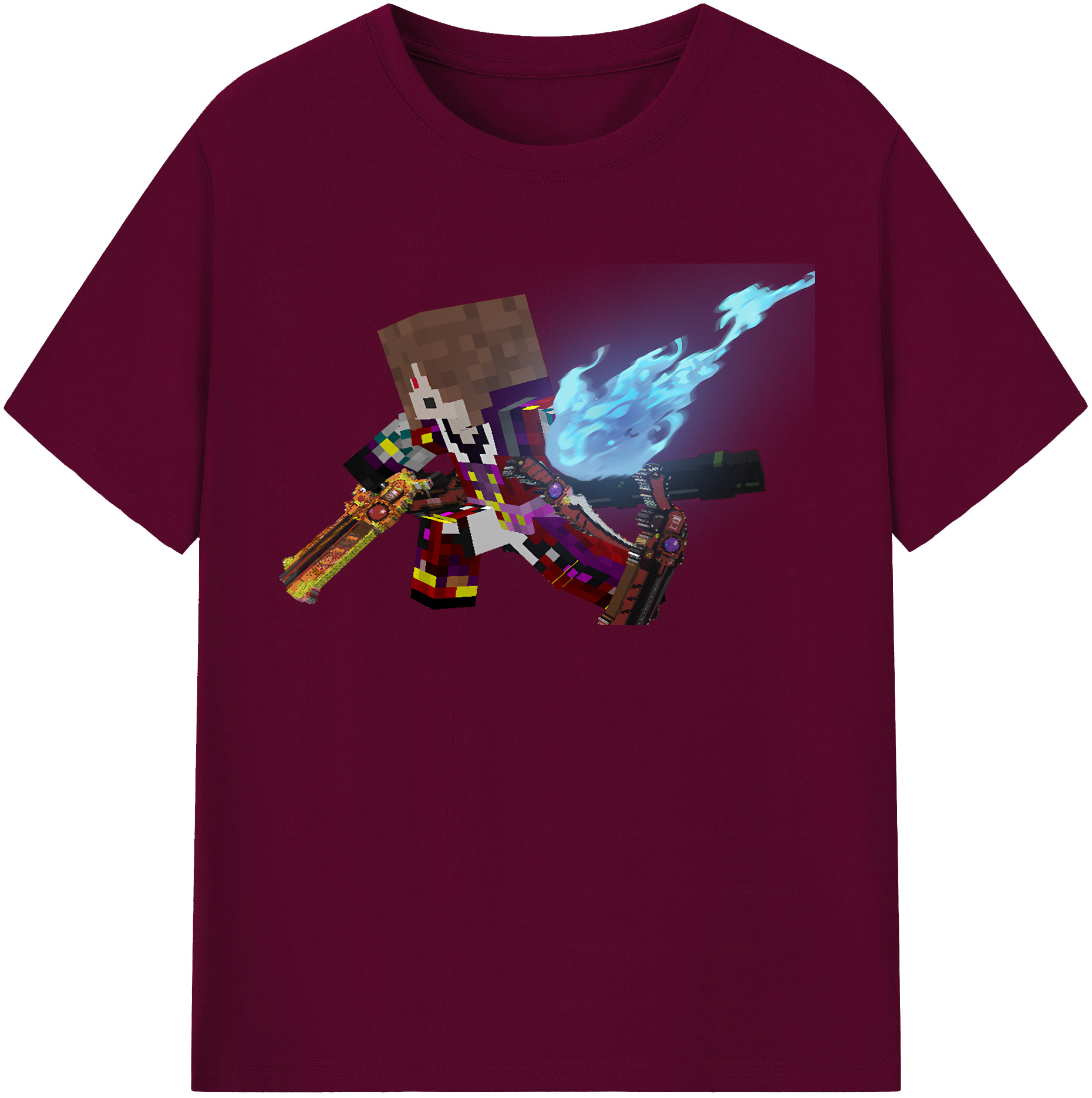（画像用） マインクラフト ブロックの世界 Minecraft MC Block world レディースカジュアルプリントTシャツ（綿100％）